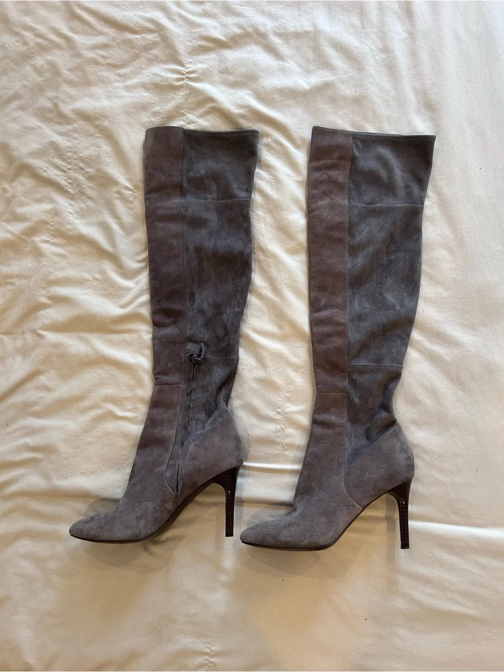Cole Haan Marina Gray Suede Over-the-Knee Stiletto Boots